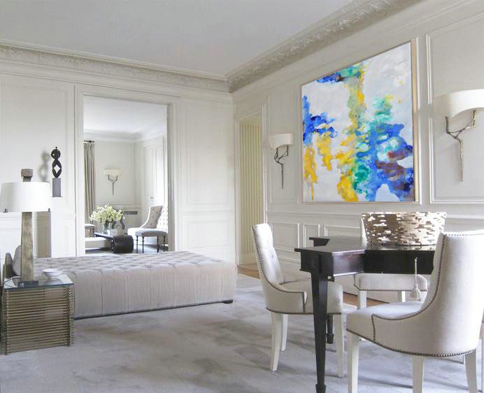 Large Abstract Art Handmade Painting,Oversized Contemporary Oil Painting,Huge Abstract Canvas Art,Gray,Yellow,Green,Blue.etc